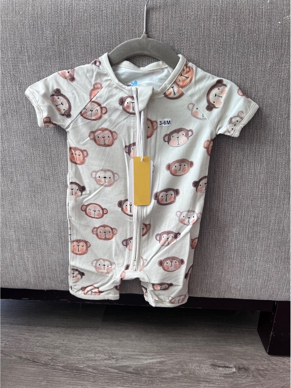Little One Co. Baby short sleeve zip romper